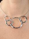 Hoop Necklace and Earring Jewelry Set, Silver, original image number 0