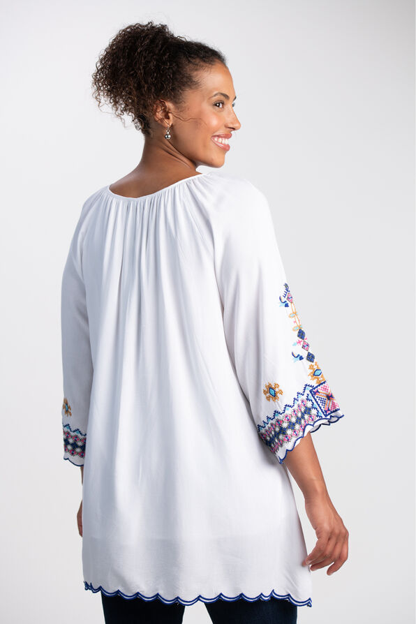 Embroidered Tunic , White, original image number 1