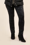 Black Grey Knit Print Legging, Black, original image number 0