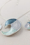 Making Waves Necklace and Earrings Set, Blue, original image number 2