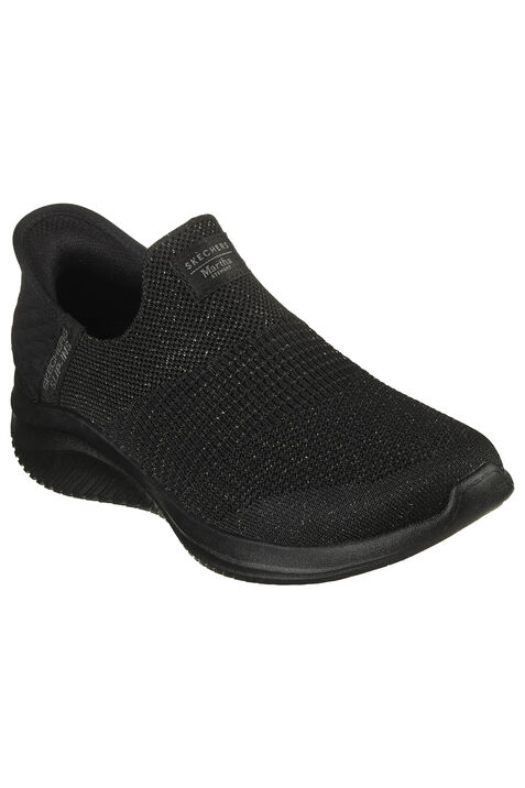 Ultra Flex 3 Slip-In Metallic Sneaker, Black, original
