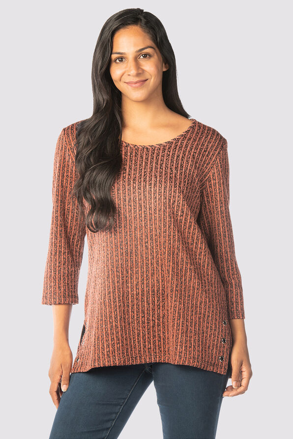 Softest-Ever Ribbed Ringlet Tunic, Rust, original image number 0