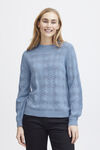 Pointelle Pullover Sweater, Blue, original image number 0