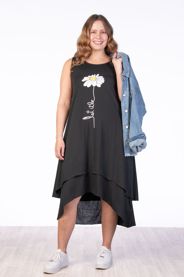 Hi-Lo Basic Dress, Black, original image number 0