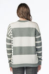 Colorblock Stripe Sweater, Grey, original image number 1
