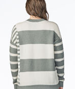 Colorblock Stripe Autumn Sweater, Grey, original image number 1