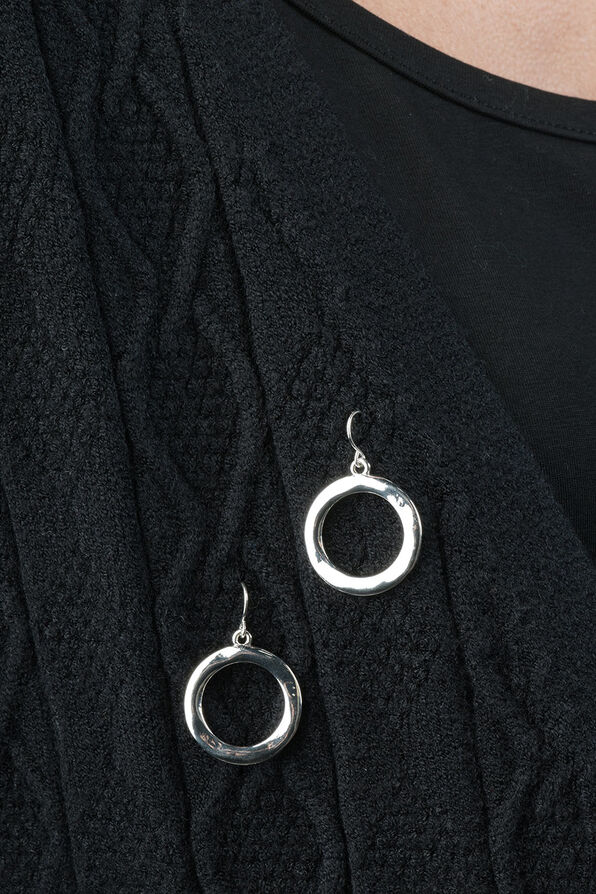 Hoop Necklace and Earring Jewelry Set, Silver, original image number 1