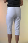 Pull On Capri with Button Detail, White, original image number 2