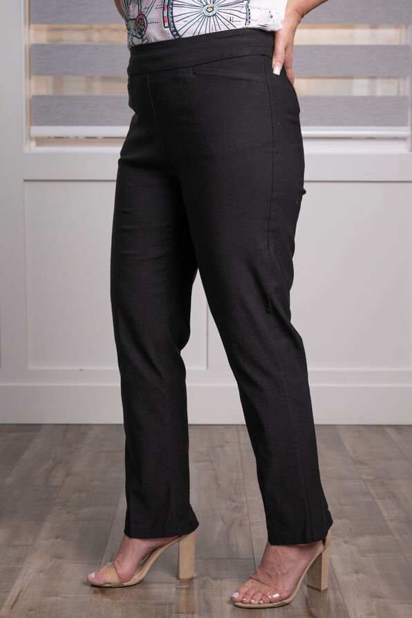 Pull-on Ankle Pant with Slimming Waist, Black, original image number 1