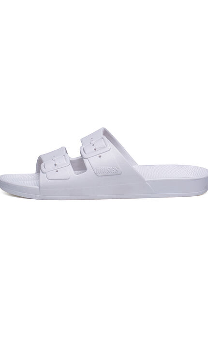 Double Band Slide Sandals, White, original