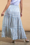 Tiered Maxi Skirt, Blue, original image number 3