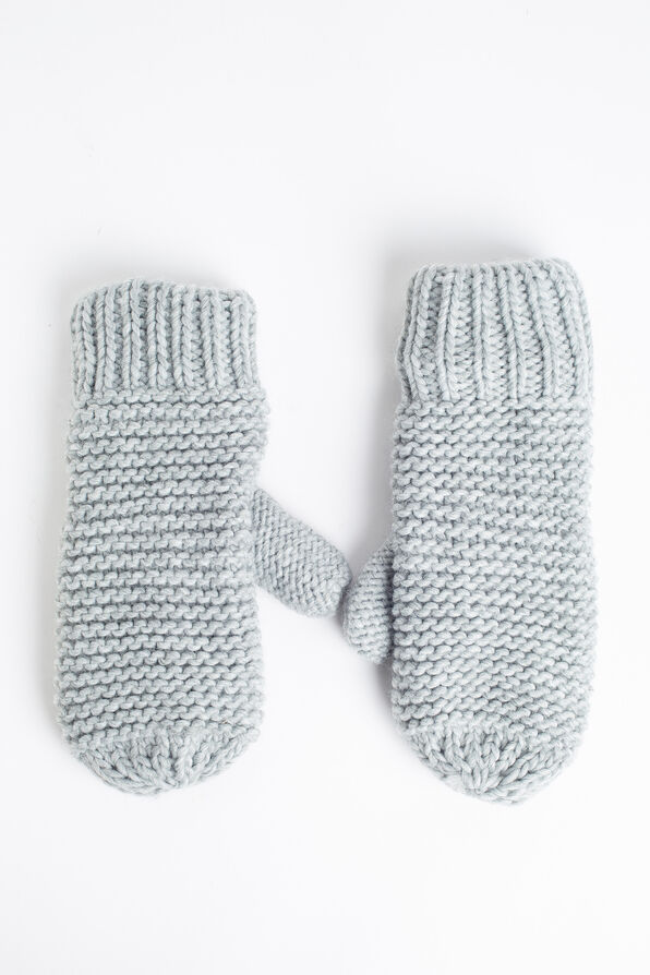 Knit Mittens, Grey, original image number 0