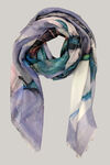 Butterfly Print Square Scarf, Purple, original image number 0