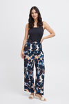 Wide Leg Pull-On Printed Trousers, Blue, original image number 4