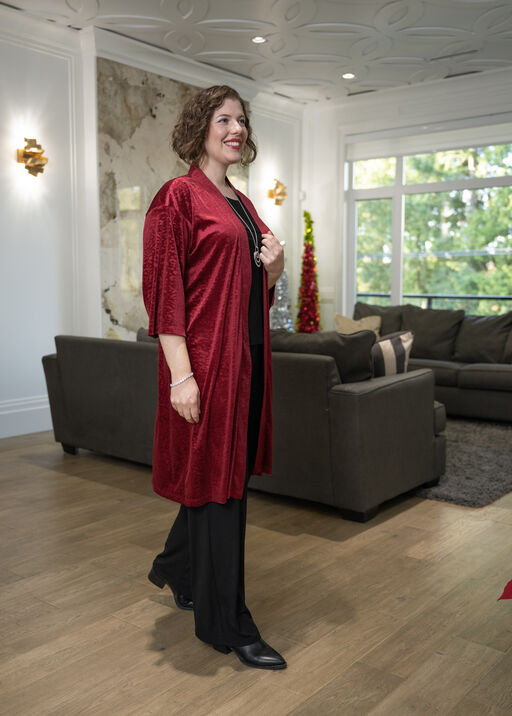 Textured Solid Red Kimono, Wine, original