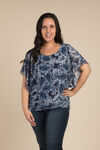 Lace and Paisley Top, Navy, original image number 0