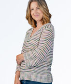 Pastel Stripe Knit Sweater, Olive, original image number 2