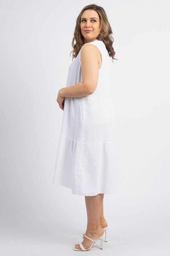 Cotton Gauze Summer Dress, White, original image number 1