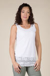 Lace Trimmed Cami, White, original image number 0