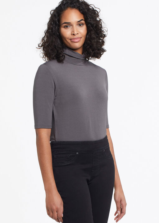 Tutleneck Knit Shirt, Charcoal, original