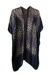 Leopard Print Kimono, Black, original image number 0