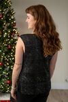 Sparkling Glittery Shimmering Lurex Drape Cowl Top, Black, original image number 1