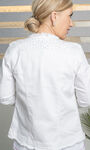 White Denim Rhinestone Jacket, White, original image number 1