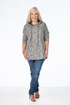 Heathered Hoodie Sweater, Charcoal, original image number 3