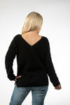 Wear It 2 Ways CableKnit Sweater, Black, original image number 2
