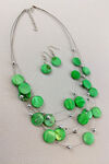 Candied Necklace and Earring Set, Green, original image number 0
