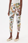 UP! Tummy Control Printed Ankle Pant, White, original image number 0