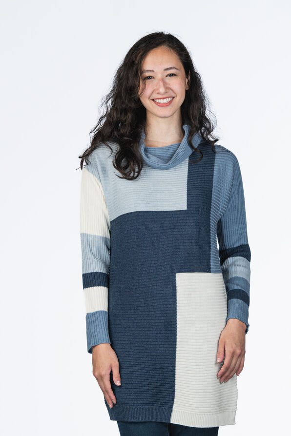 Colorblock Cowl Sweater, , original image number 0