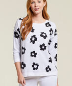 100% Cotton Reversible Daisy Sweater, Black, original image number 2