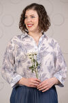 Button-Up Floral Tunic, Navy, original image number 2