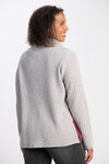 Striped Hem Cowl Neck Sweater, Pink, original image number 3