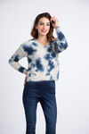Long Sleeve Eyelash Sweater, Blue, original image number 1