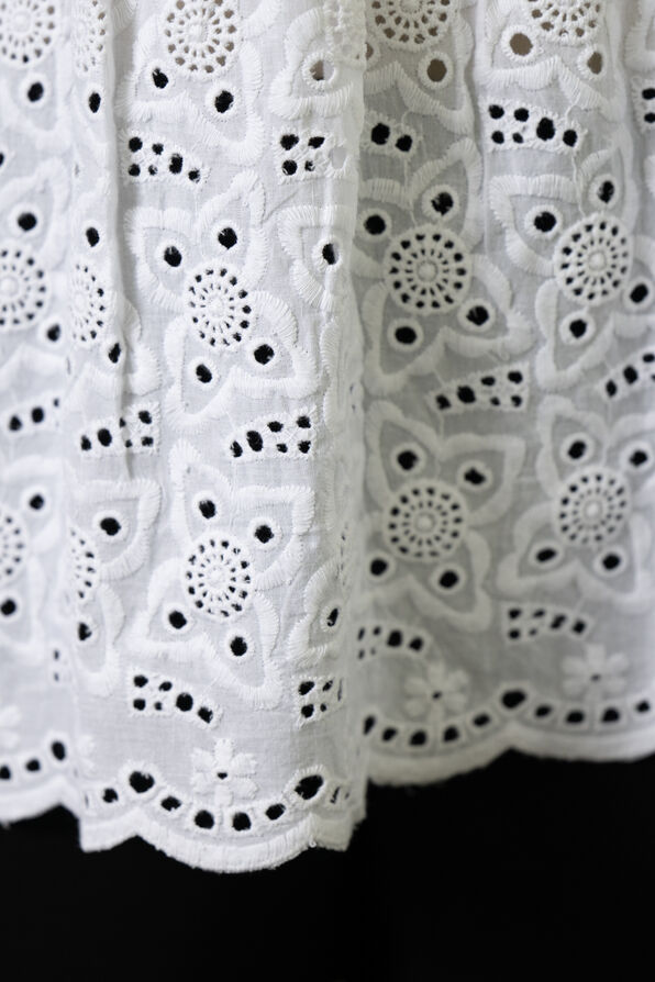Crochet Eyelet White Top, White, original image number 2