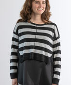 Seam Strap Sweater, Black, original image number 0