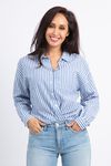 Relaxed Button-Down Shirt, Blue, original image number 0