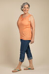 Embroidered Style Sleeveless, Orange, original image number 0