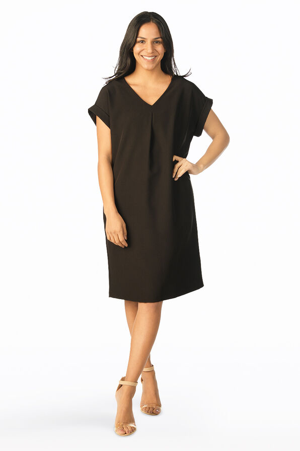 Sophisticated Shirt Dress, Black, original image number 0