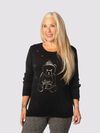 Holiday Teddy Bear Sweater, Black, original image number 0
