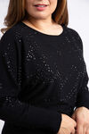 Dolman Sleeve Jeweled Sweater , Black, original image number 3