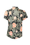 Cap Sleeve V-Neck Floral Print Top, Olive, original image number 1