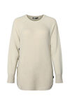 Cable Knit Sweater with Side Button, White, original image number 0