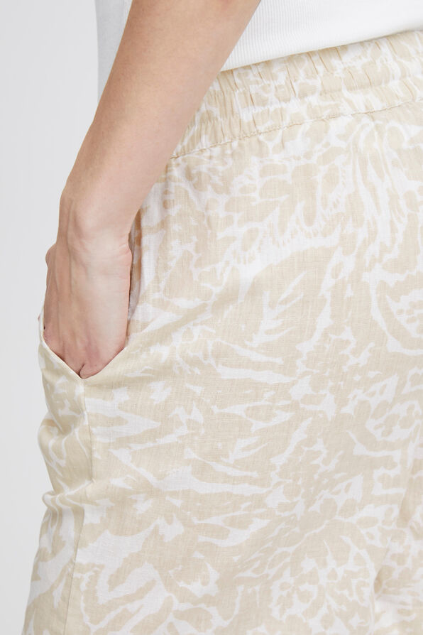 Linen Blend Pull-On Shorts, White, original image number 2