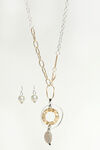 Silver and Gold Colour Necklace Set, Multi, original image number 0