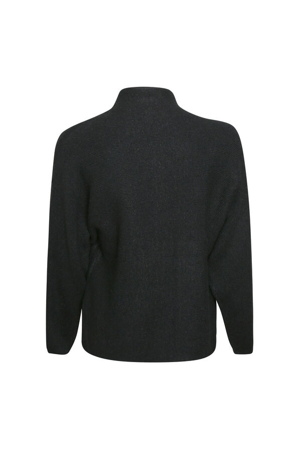 Chic Mock Neck Sweater, Black, original image number 1