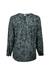 Floral Blouse with Lace Detail, Green, original image number 1