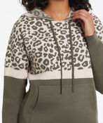 Leopard Hoodie Sweater, Olive, original image number 2